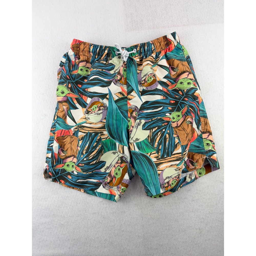 Star Wars Grogu Baby Yoda Men's Swim Trunks Size S Tropical Mandalorian